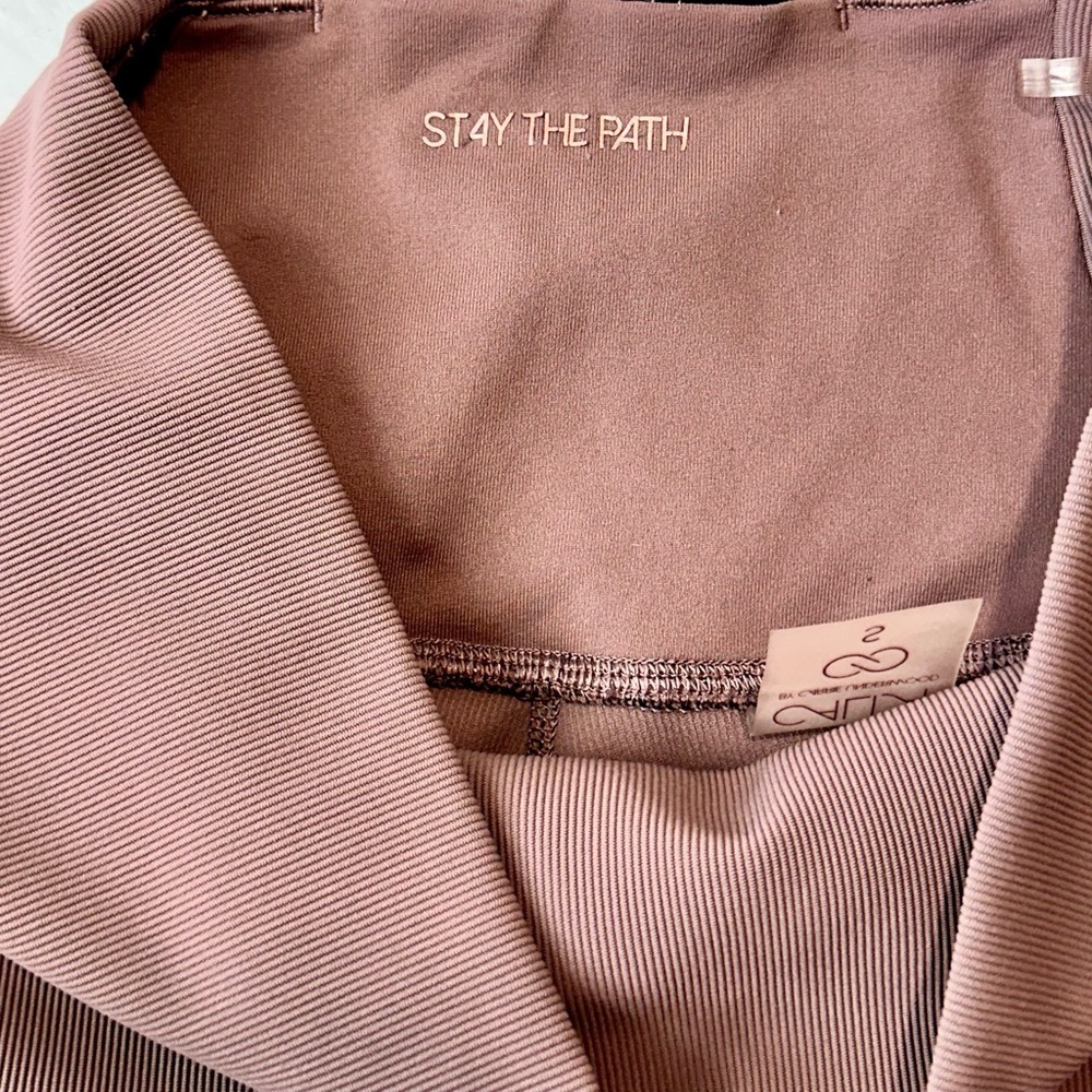CALIA Carrie Underwood Leggings Small High Rise Ribbed Mauve Brown Athletic - Picture 4 of 5